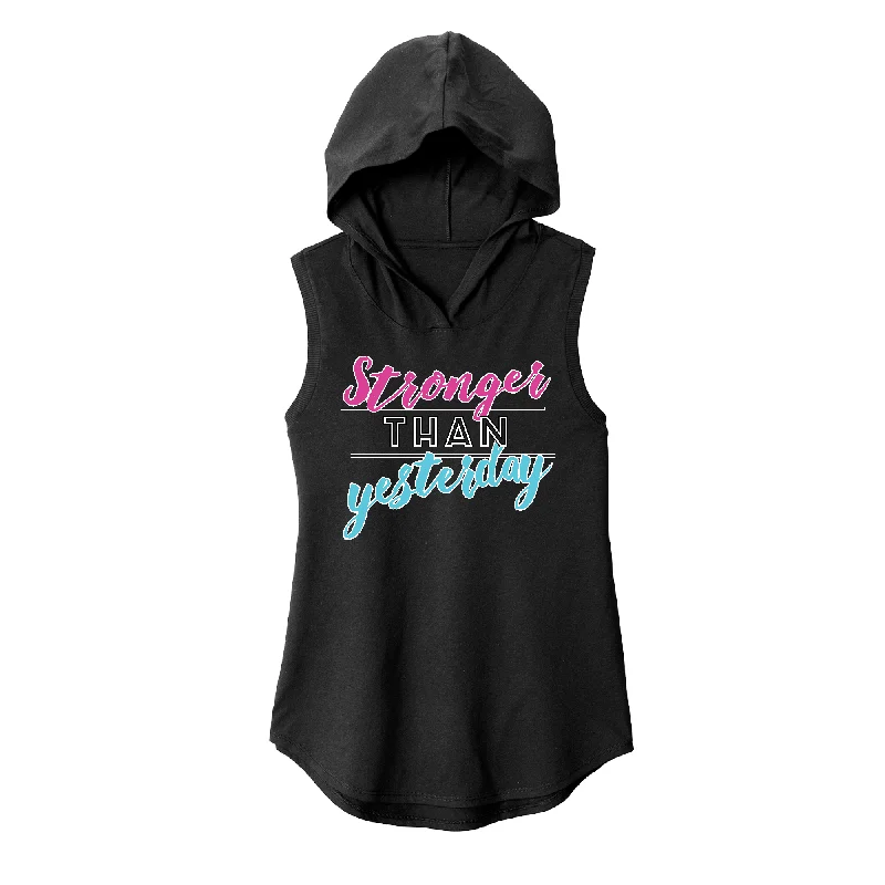 Vintage Hoodie-Stronger than Yesterday Sleeveless Hoodie