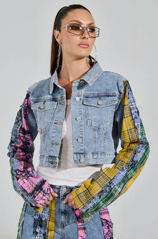 Adventure Ready Jacket-MAKING WAVES PATCHWORK DENIM JACKET