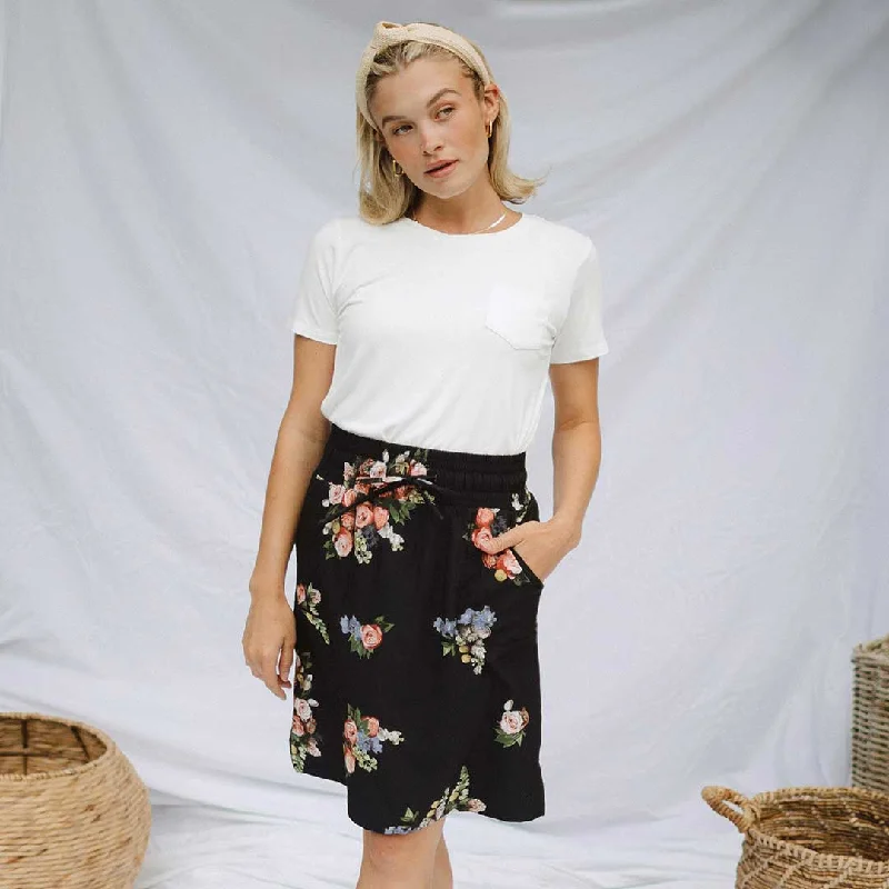 Tech Pants-The Away Skirt, Rose Black