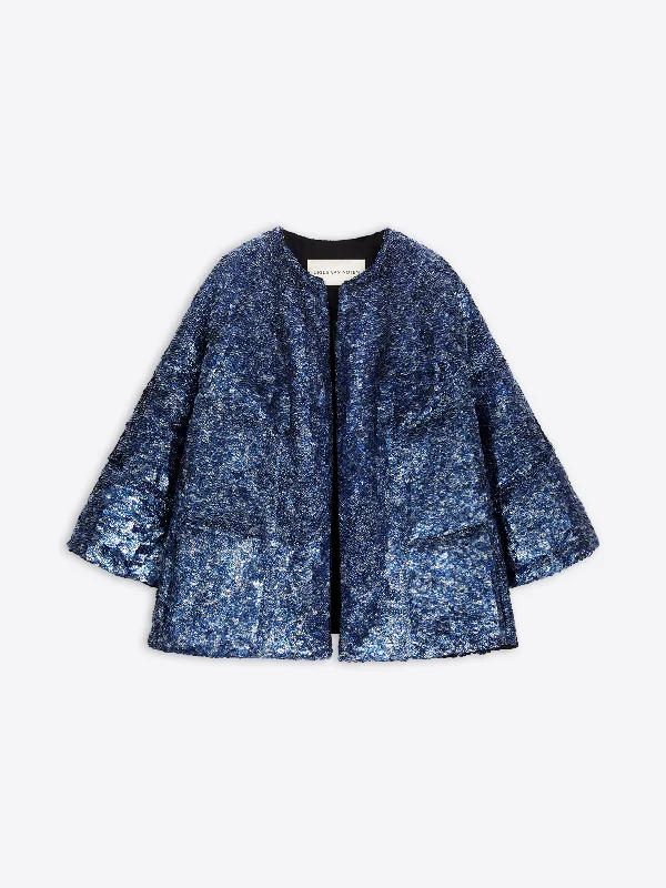 Double-breasted Jacket-Embellished cocoon jacket