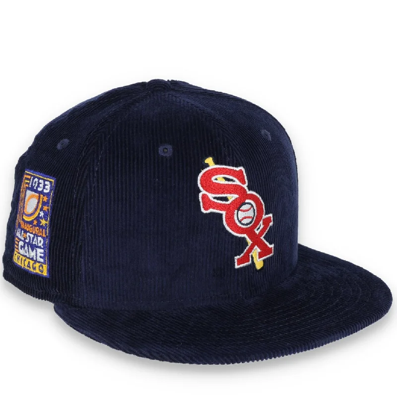 Beach Hat-New Era Boston Red Sox Side Patch Corduroy Fitted Hat-Navy Blue