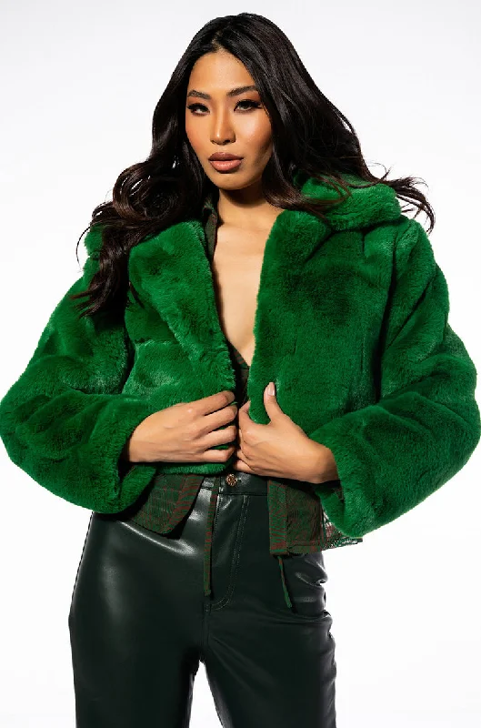 Sport Jacket-MI AMOR PLUSH FAUX FUR JACKET