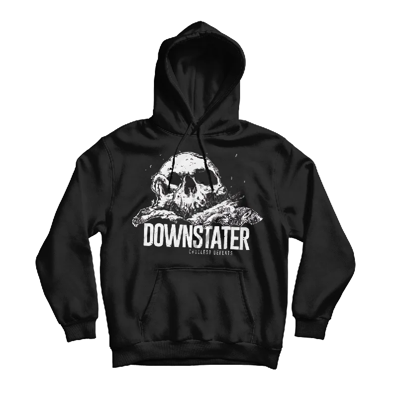 Warm Weather Hoodie-DOWNSTATER "Cruelest Defeats" (Black) (Pullover Hoodie)