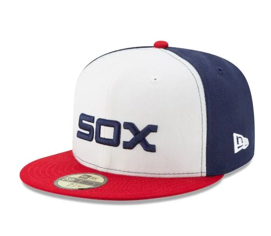 Straw Hat-CHICAGO WHITE SOX NEW ERA ALTERNATIVE  AUTHENTIC COLLECTION 59FIFTY FITTED-ON-FIELD COLLECTION-WHITE/NAVY/RED