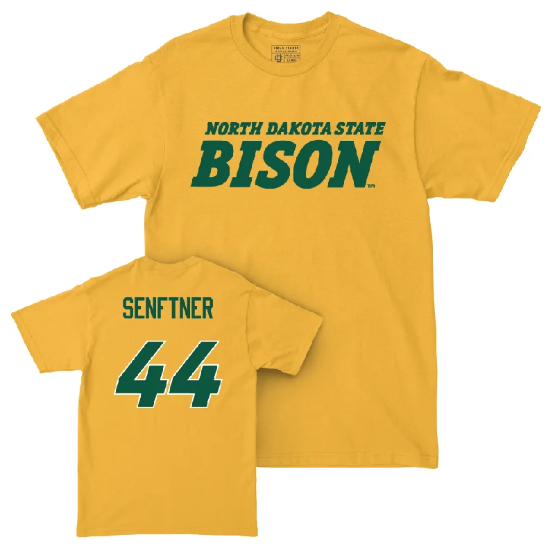 Sporty T-shirt-Gold Football Bison Tee - Brit Senftner