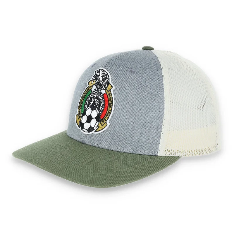 Running Hat-Mexico Low Pro Trucker Cap- Heather Grey/Birch/Army