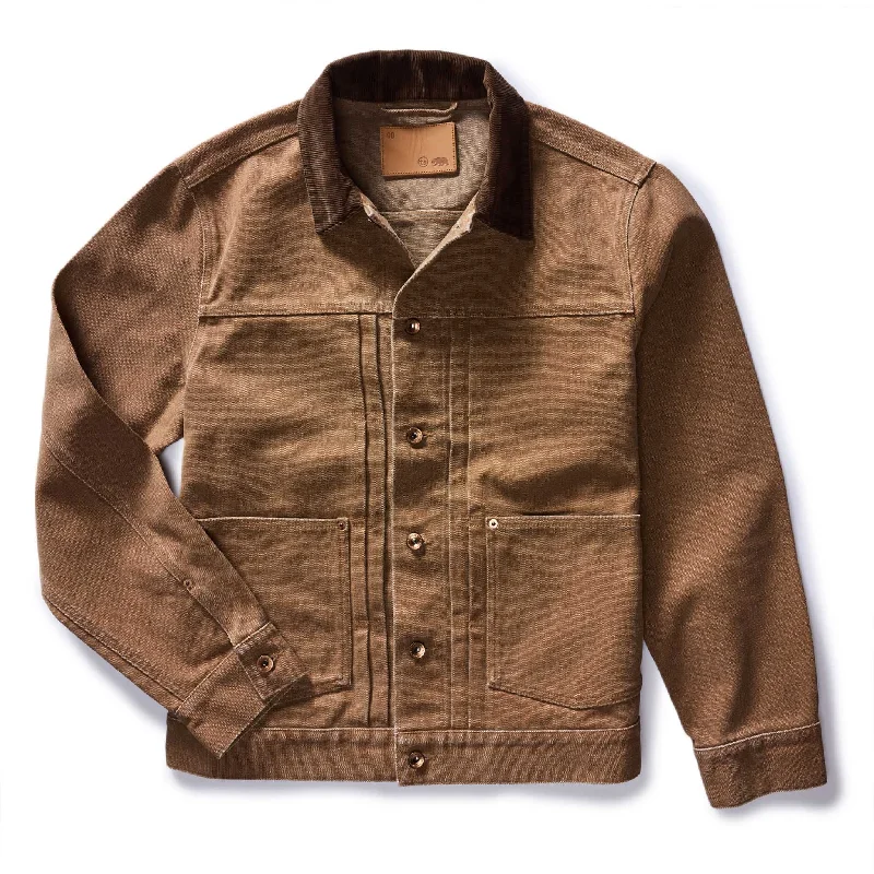 Relaxed Fit Jacket-The Ryder Jacket in Tobacco Chipped Canvas