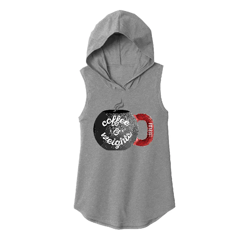 Puffer Hoodie-Coffee and Weights Sleeveless Hoodie