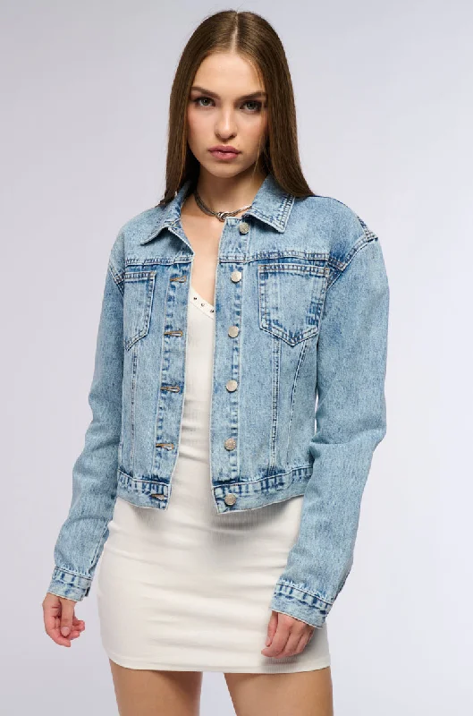 Classic Fit Jacket-EASY DOES IT EVERYDAY DENIM JACKET