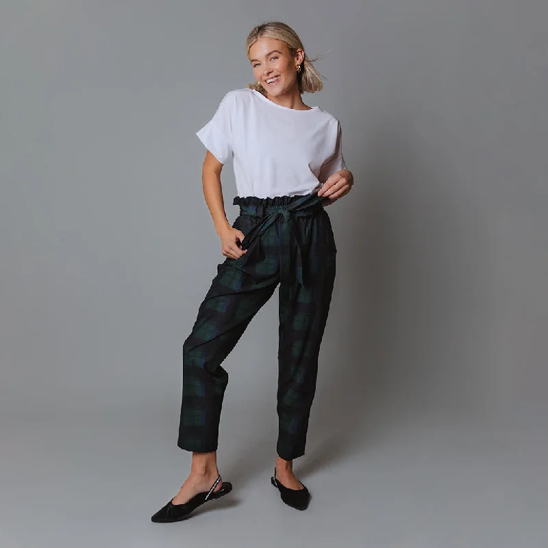 Utility Pants-Mistletoe Bow Belt Capri