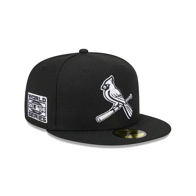 Classic Hat-New Era St. louis Cardinals Side Patch 2006 World Series 59fifty Fitted Hat-Black/White