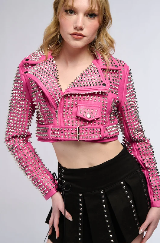 City Jacket-THE GAZETTE 3000 STUD PARTY ROCK MOTO JACKET