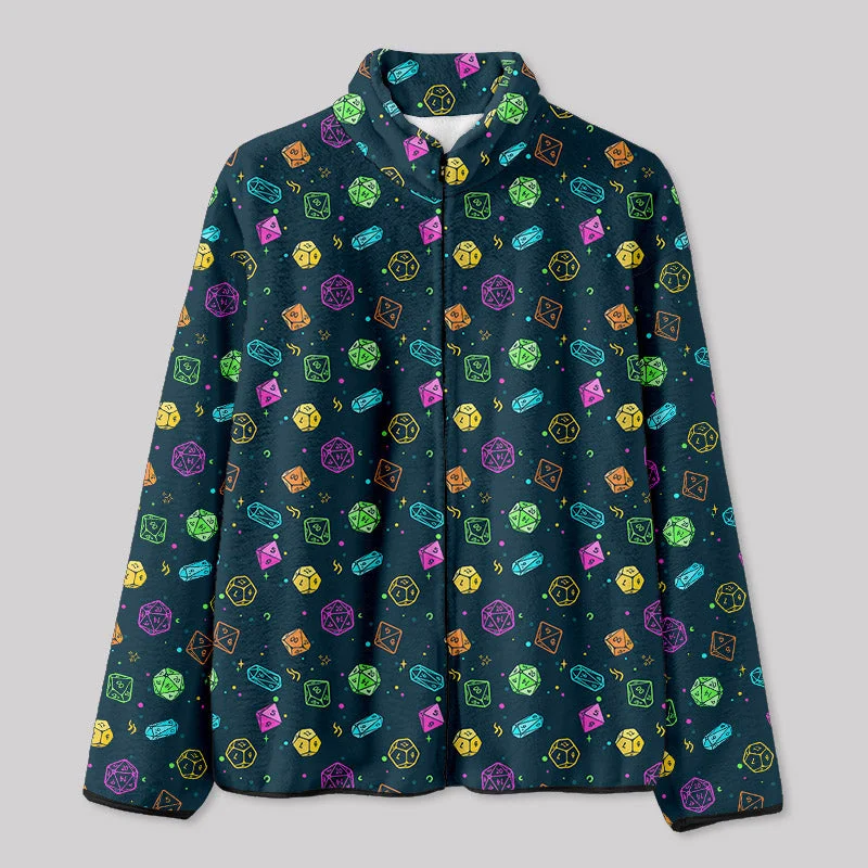 Varsity Jacket-Colorful DND Dice RPG Fleece Jacket