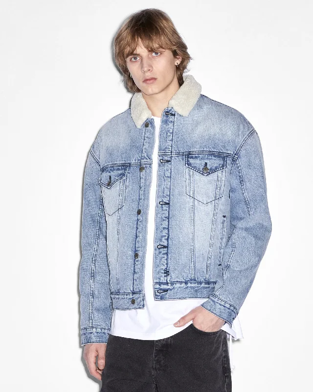 Slim Fit Jacket-OH G JACKET SHERPA MID BLUE