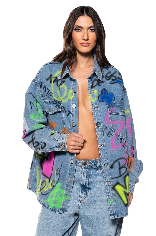 Urban Street Jacket-HEAVY HITTER OVERSIZED DENIM JACKET