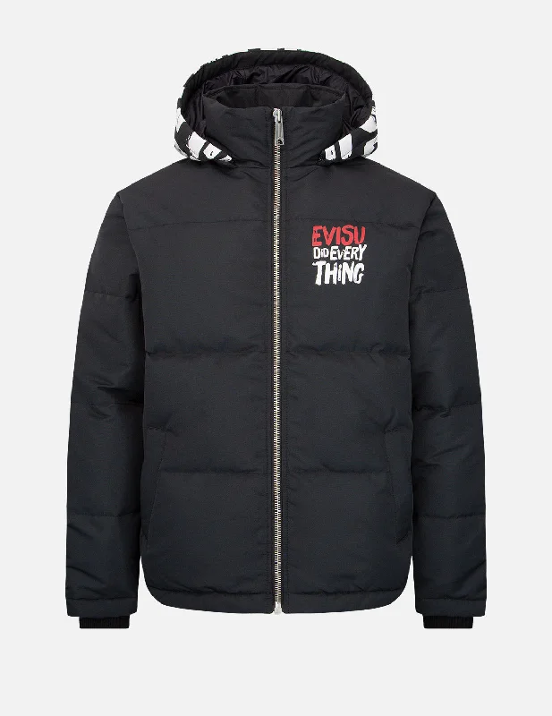 Ski Jacket-Brand Motto Print Down Jacket