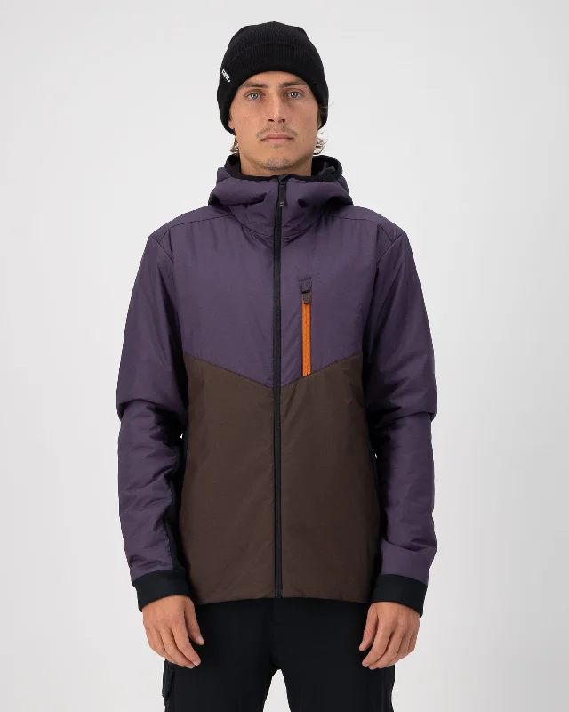 Moto Jacket-Arete Merino Insulated Hooded Jacket - Indigo / Cedar