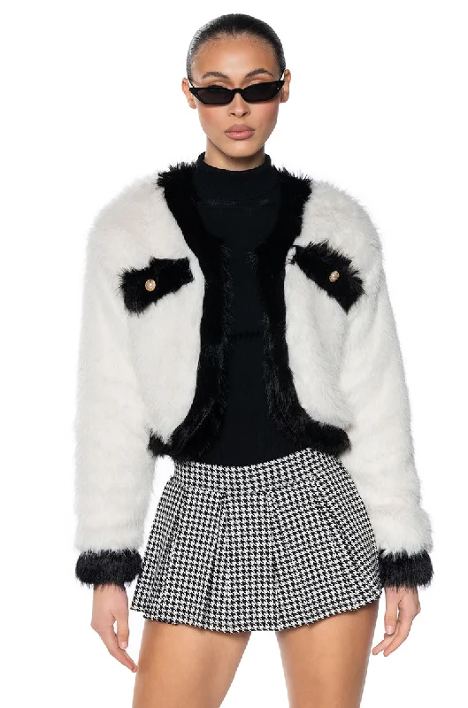 Lightweight Jacket-COCO CROP FAUX FUR JACKET