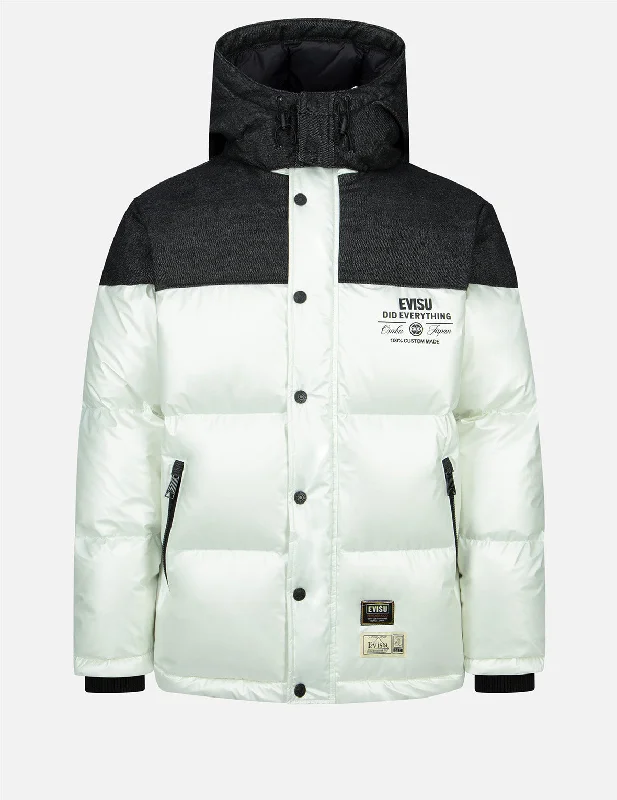 Hoodie Jacket-Daicock Print Fabric-Blocking Down Jacket