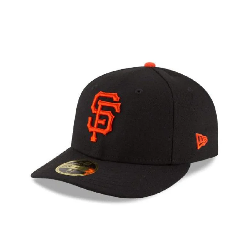 Comfortable Beanie Hat-SAN FRANCISCO GIANTS ALTERNATE COLLECTION 59FIFTY FITTED-ON-FIELD COLLECTION LOW Profile -BLACK/black/orange