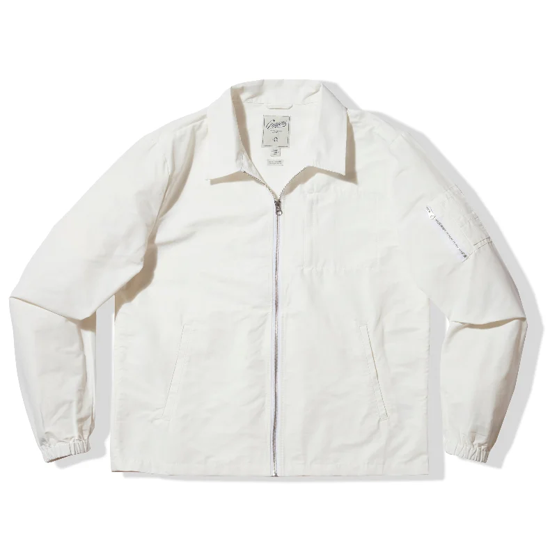 Smart Casual Jacket-J. Stark Cotton Nylon Windbreaker - White