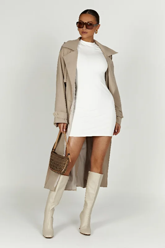 Statement Jacket-Andreas Oversized Trench Coat - Beige