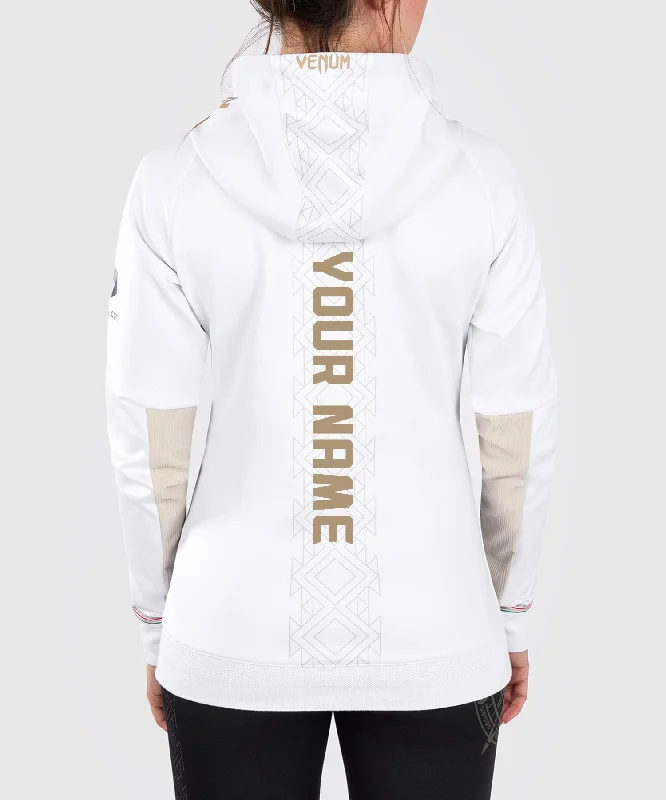 All-weather Hoodie-UFC Noche by Venum Personalized Authentic Fight Night Women's Walkout Hoodie - White