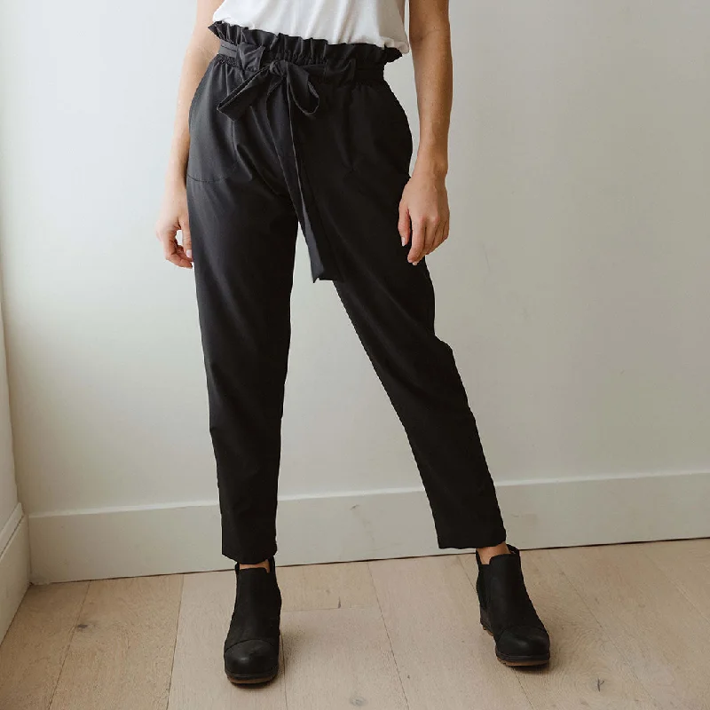 Tailored Pants-Bow Belt Capri