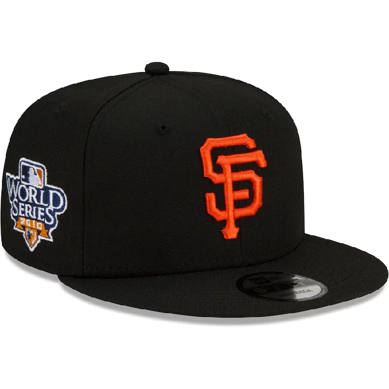 Urban Street Hat-New Era Men's San Francisco Giants 2010 World Series Patch Up 9FIFTY Snapback Hat-Black