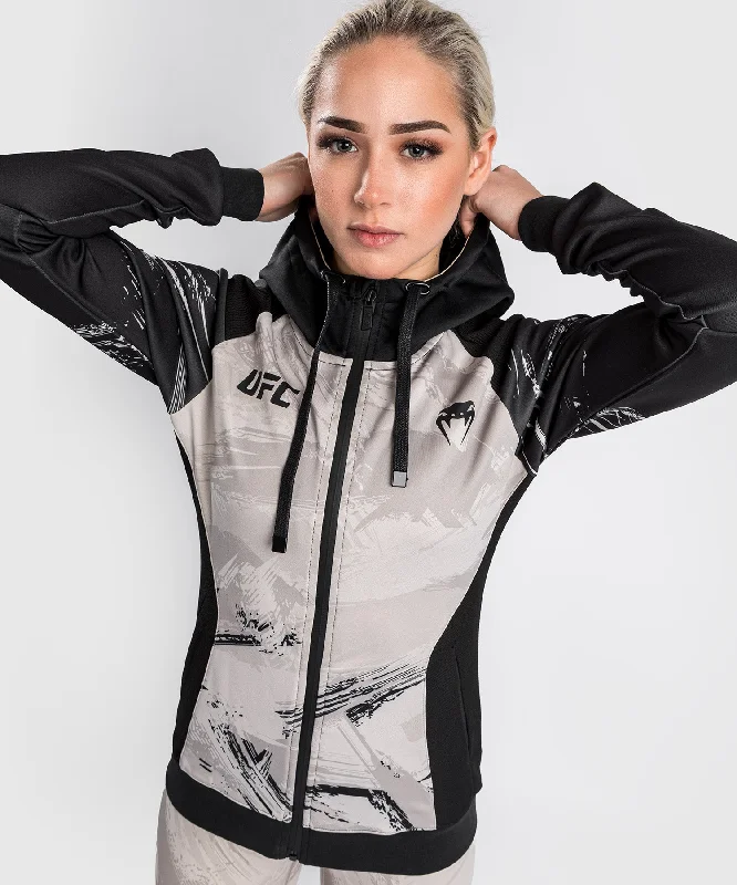 Outdoor Hoodie-UFC Venum Authentic Fight Week 2.0 Women’s Zip Hoodie - Black/Sand