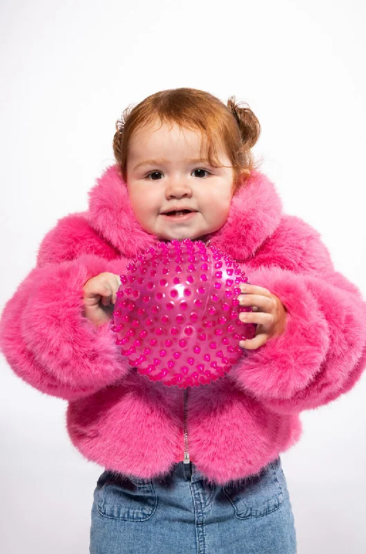 Puffer Jacket-KIDS BARBZ FAUX FUR JACKET