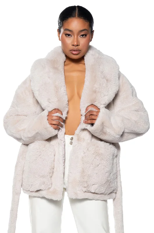 Stylish Jacket-HUG TIGHT FAUX FUR JACKET