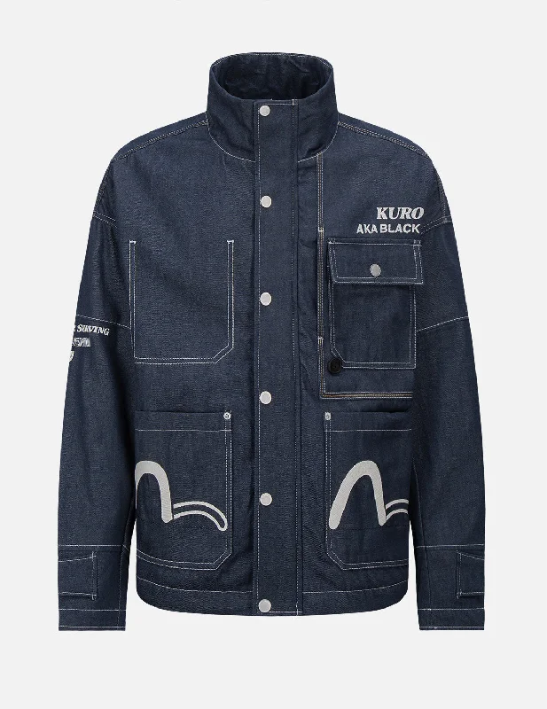 Premium Jacket-Contrast Stitching Denim Worker Jacket