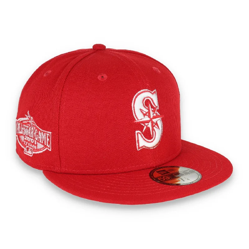 Comfortable Hat-New Era Seattle Mariners 2001 All Star Game Side Patch 59fifty Fitted Hat-Scarlet