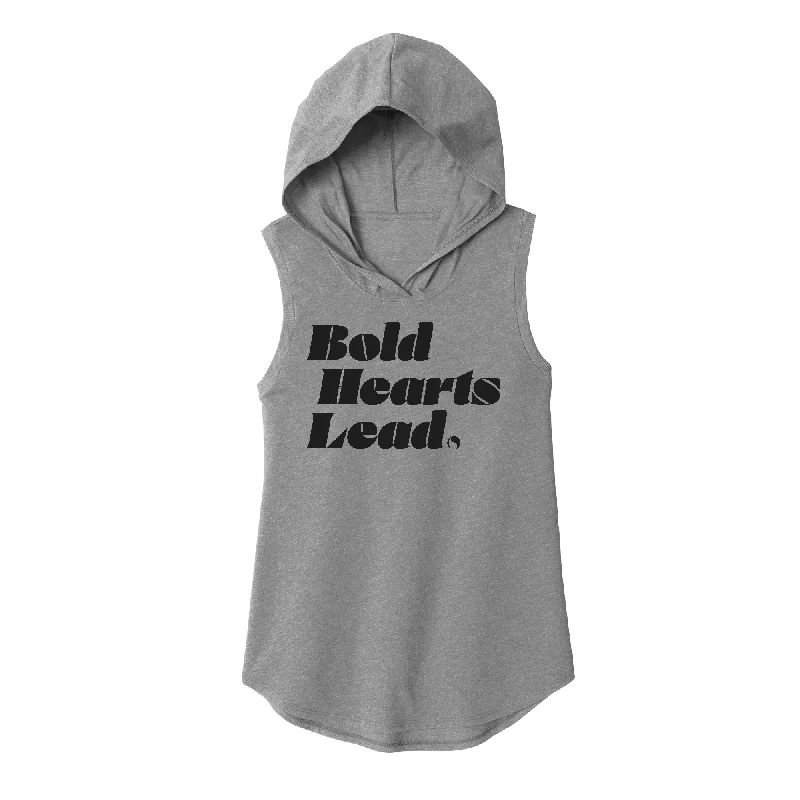 Trendy Hoodie-Bold Hearts Lead Sleeveless Hoodie