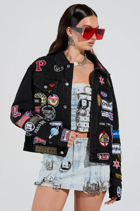 Full Sleeve Jacket-PATCH IT UP DENIM JACKET