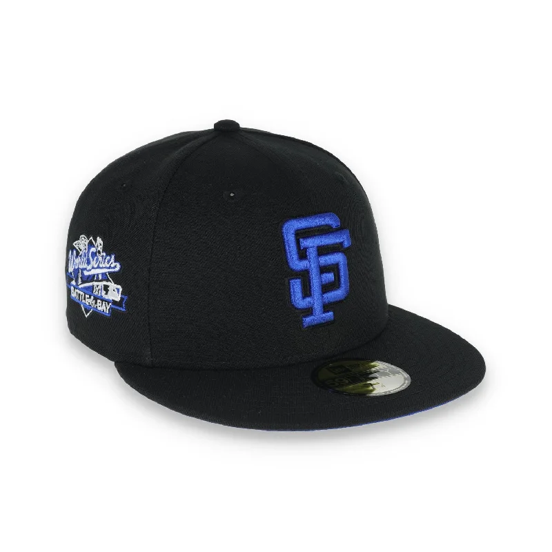 Comfortable Beanie Hat-New Era San Francisco Giants 1989 Battle Of The Bay Side Patch 59FIFTY Fitted-Black/Blue