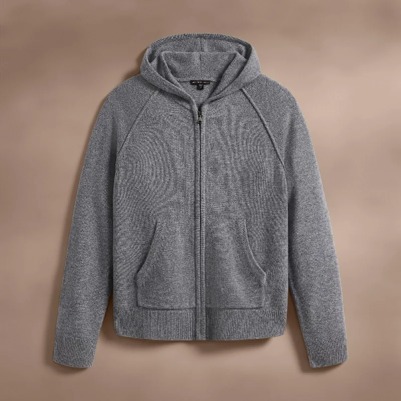 Relaxed Fit Jacket-Recycled Cashmere Jacket - Heather Grey