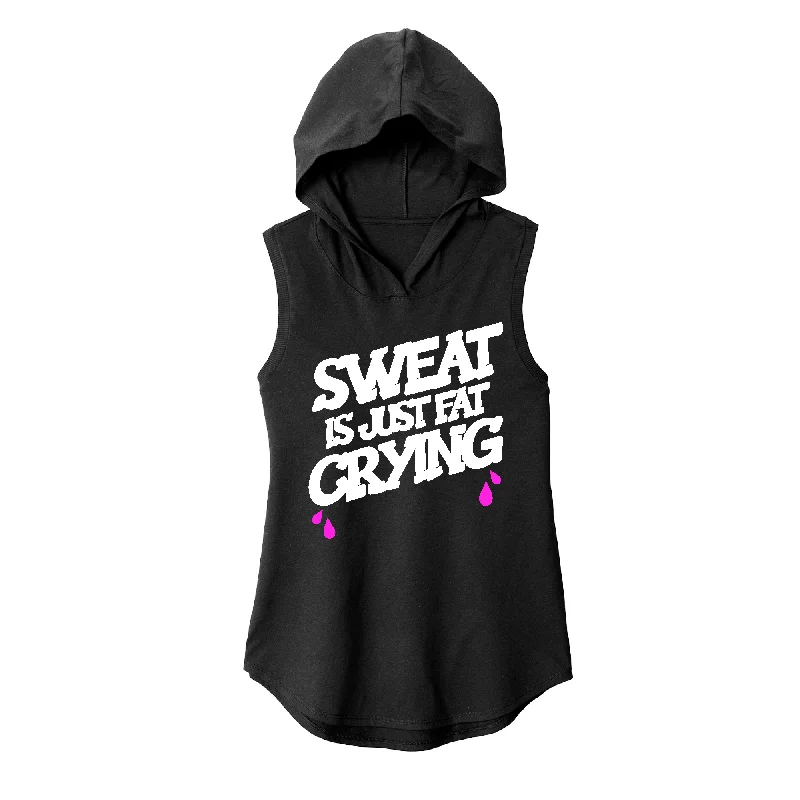 Practical Hoodie-Sweat is just fat crying Sleeveless Hoodie