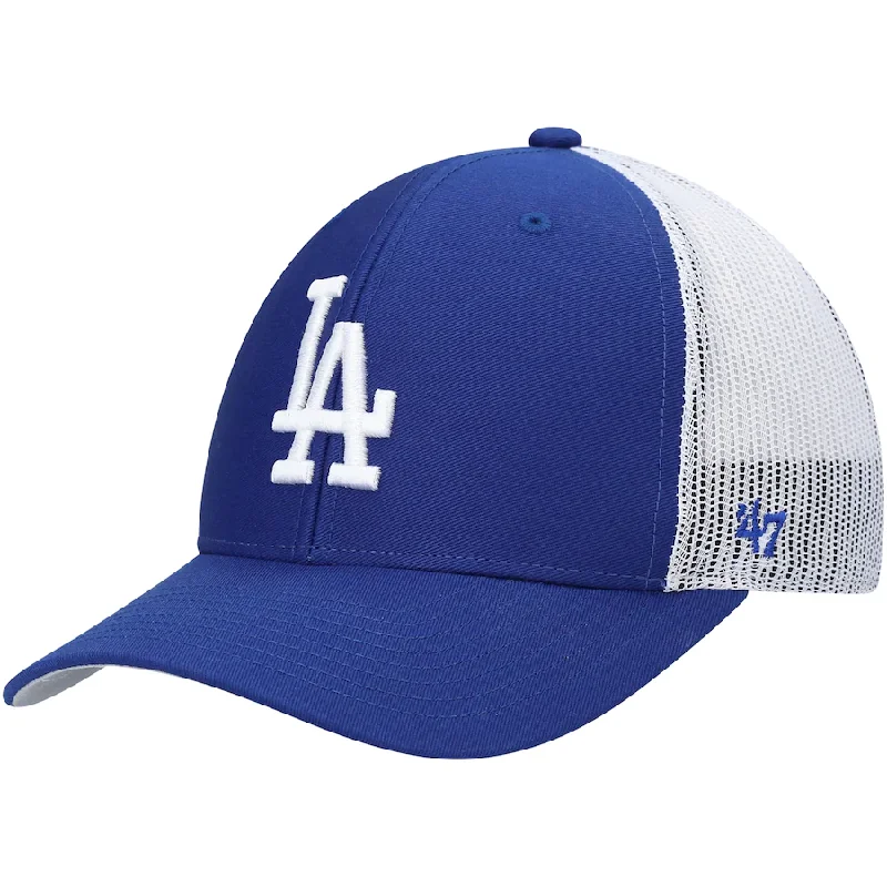 Running Hat-'47 Brand Los Angeles Dodgers Primary Logo Trucker Snapback Hat - Royal/White