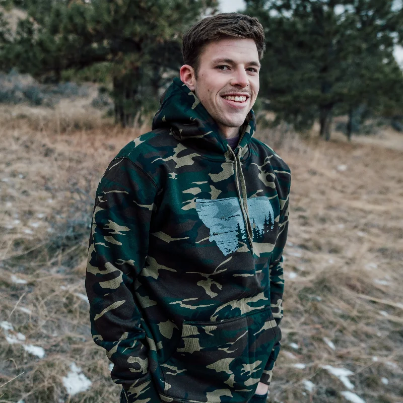 Trendy Hoodie-Alpine Forest Camo Heavyweight Hoodie