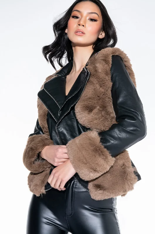 Chic Trench Jacket-ORION LOLLI FUR MOTO JACKET