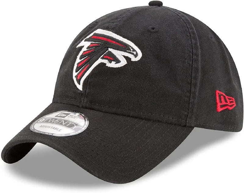 Leather Hat-ATLANTA FALCONS NEW ERA CORE CLASSIC BLACK 9TWENTY ADJUSTABLE HAT