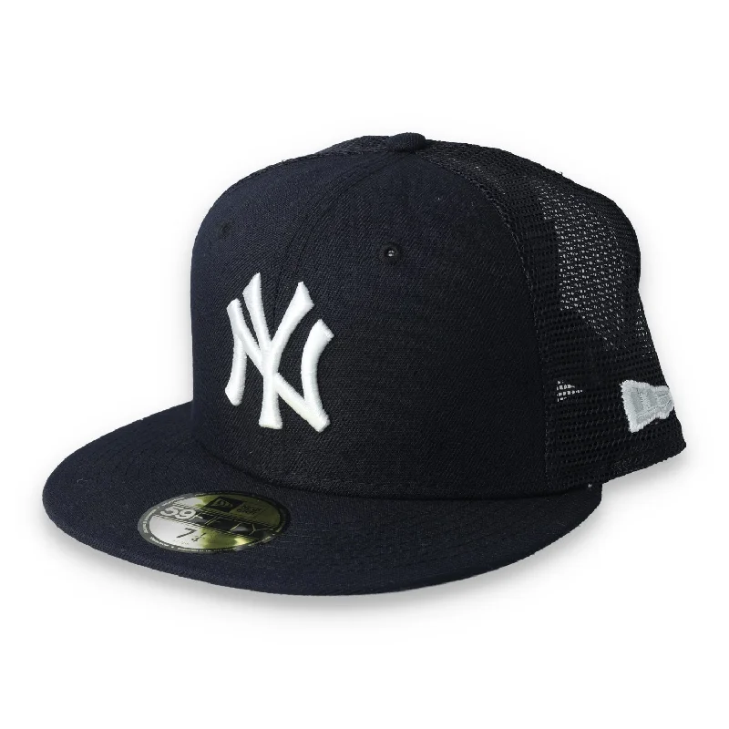 Comfortable Hat-NEW YORK YANKEES NEW ERA TRUCKER 59FIFTY HAT-NAVY