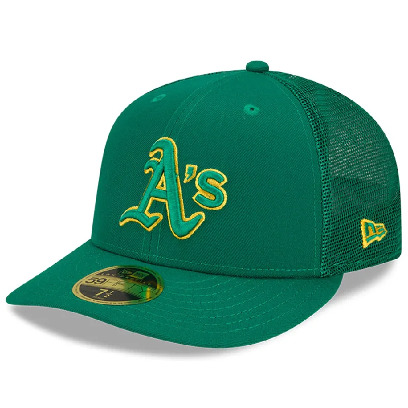 Trucker Hat-Oakland Athletics New Era 2022 Batting Practice Low Profile 59FIFTY Fitted Hat - Green