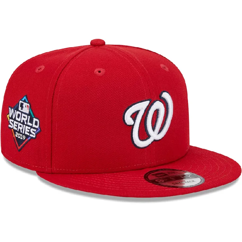 Comfortable Beanie Hat-New Era Washington Nationals 2019 World Series Side Patch 9FIFTY Snapback Hat-Red