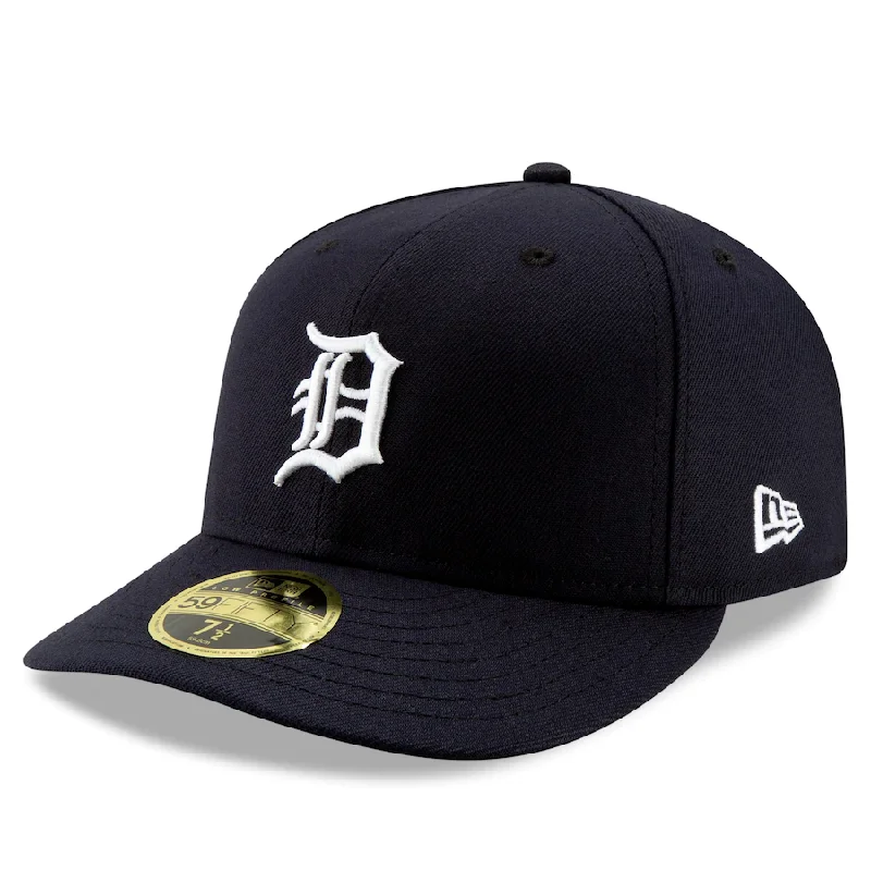 Street Style Hat-DETROIT TIGERS LOW PROFILE NEW ERA HOME AUTHENTIC COLLECTION 59FIFTY FITTED-ON-FIELD COLLECTION-NAVY