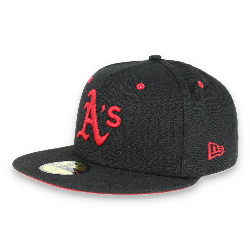 Fashionable Hat-Oakland Athletics New Era 59Fifty Fitted Hat-Black/Red