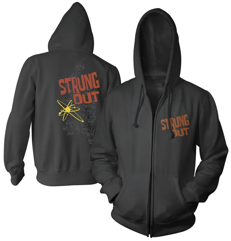 Lightweight Sweatshirt Hoodie-STRUNG OUT - "Mind Control" (Black) (Zip Hoodie)