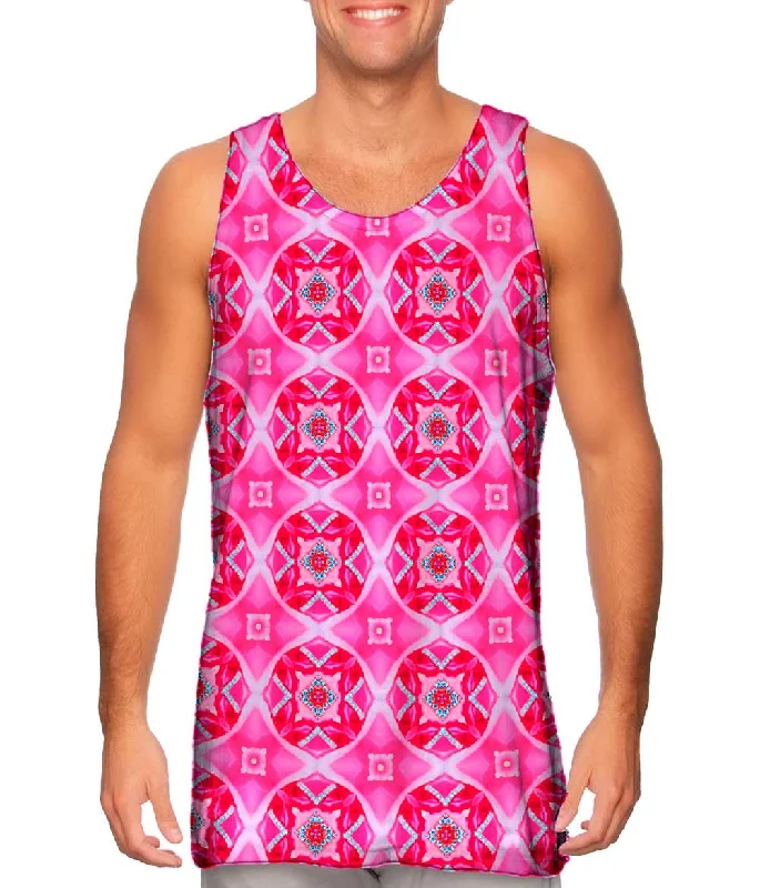 Sleeveless Sports Top-Pink Trippy Roses